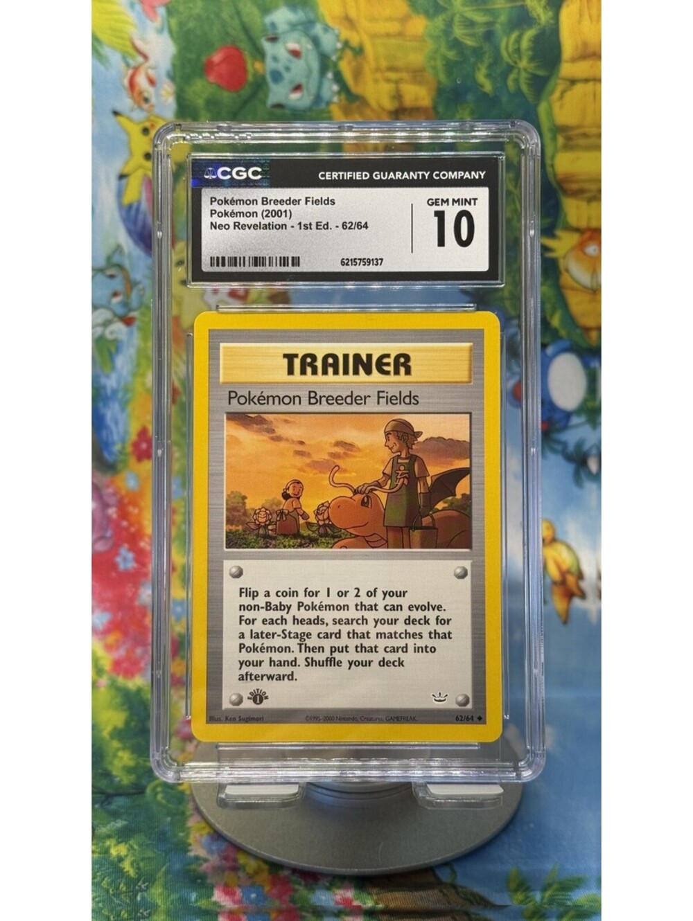 Pokémon Breeder Fields Neo Revelation 1st Edition No. 62/64 2001 English CGC 10